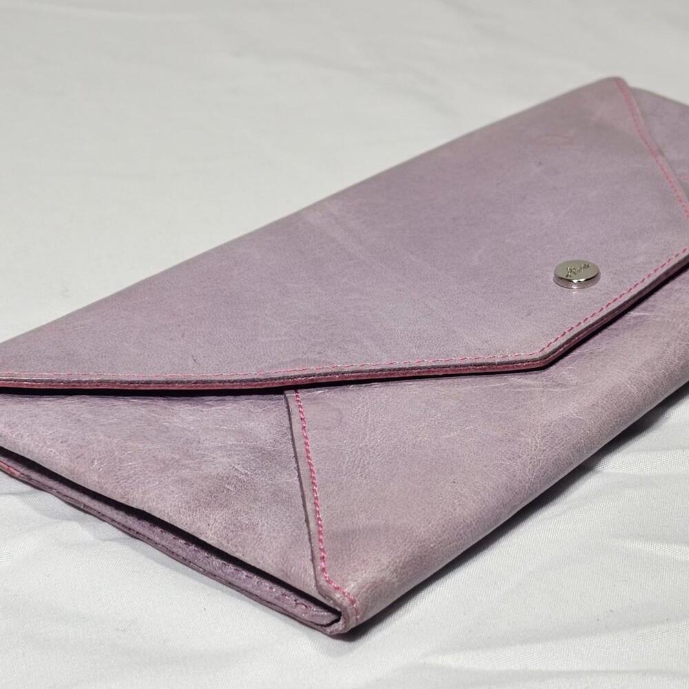Abas Purple & Pink Leather Envelope Clutch. Modern Colorful Travel